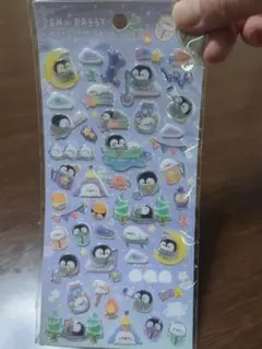 ペンギンデザインの冬シールセット