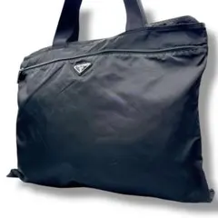 美品 PRADA トートバッグ ナイロン 三角ロゴ 大容量 ヴィンテージ