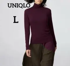 ユニクロC極暖ヒートテックカシミヤブレンドタートルネックT ワイン