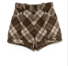 andmary Ribbon check mini pants beige S - メルカリ