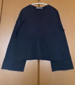 【KBF】ワイドスリーブ　プルオーバー　長袖Tシャツ(黒)のサムネイル