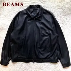 美品✨BEAMS ビームス　ラムレザージャケット　本革　シープスキン　M 黒