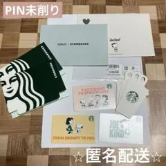 PIN未削り　スターバックスカード　PEANUTS スヌーピー