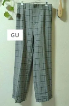 【GU】ジーユー パンツ チェック ストレート レディース XL