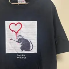 ⭐︎バンクシー風プリント ネズミ ハート ブランダライズド BRANDALISED