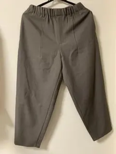 GUメンズ ワイドテーパードアンクルパンツ Mブラウンウエストゴム