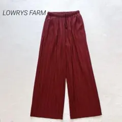 【ローリーズファーム】 プリーツワイドパンツ（F）ボルドー ドローコード 秋