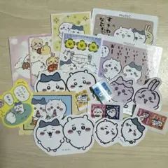ちいかわ&ハチワレのシール、カードセット