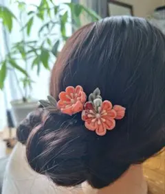 ハンドメイド　 髪飾り　 ヘアピン 2個セット
