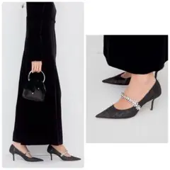 JIMMY CHOO ジミーチュウ　BING PUMP クリスタル　レース