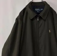 ラルフローレン スウィングトップ　ワンポイントロゴ　カーキ　古着　XLサイズ