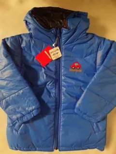 ミキハウス MIKI HOUSE フード付き 中綿コート 車柄 青