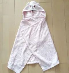 mikihouse　無撚糸バスポンチョ　ピンク