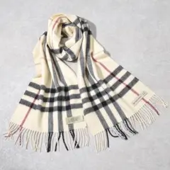 英国製 バーバリー BURBERRY カシミヤ100％ メガチェック ストール