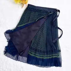 sacai ラッププリーツスカート 巻きスカート チェック柄 1 ブラウン系