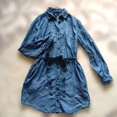 ユニクロ シャツワンピース デニム 長袖