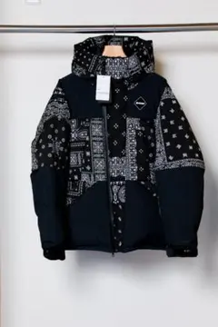 新品 FCRB ブリストル バンダナ柄パターン黒 ダウンジャケット サイズL