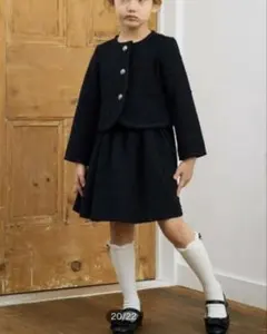 グリーンレーベルリラクシング 女の子フォーマル ツイードジャケットワンピース