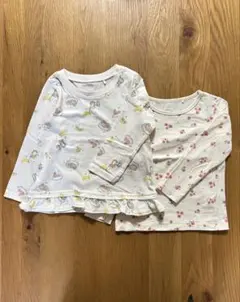 かわいい長袖カットソー 2枚セット 90cm