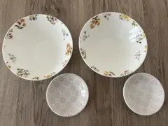 フランフラン 花柄スープボウル ボタニカル 小皿 豆皿 計4点ペアセットのサムネイル