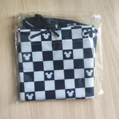 ミッキーマウス チェック柄 巾着リュックサック!