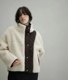 タグ付き　ADAM ET ROPÉ キルトボアリバーシブルブルゾン