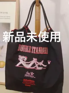可愛い刺繍エコバッグ♡ピンクパンサー　ブラック　新品未使用★ トートバッグ　軽量