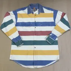 RUFF HEWN マルチボーダー 長袖シャツ USA製 Mサイズ