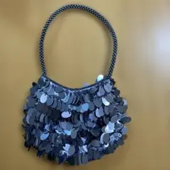 スパンコール　パーティバッグ　シルバー