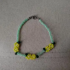 菜の花ビーズブレスレット