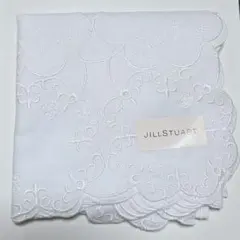 JILLSTUART 刺繍入りホワイトハンカチ