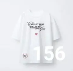 新品ザラ ロゴTシャツ150-160白オーガニックコットン100ピンク