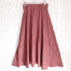 アズノゥアズ フレアスカート ロング丈 F ピンクブラウン系 ウエストゴム