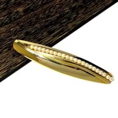 ヴィンテージ　バレッタ　ラインパール　ゴールドカラー　made in JAPAN