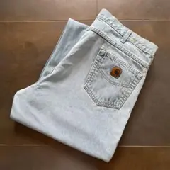 W40程度　carhartt カーハート　デニムパンツ　ワーク　アイスウォッシュ