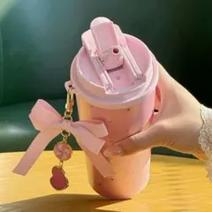 スターバックス　ステンレスタンブラー　ラインストーン　バレンタイン　チャーム付き