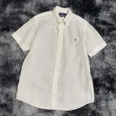 ジムフレックス　リネンシャツ　半袖　L ホワイト　メンズ