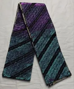 半幅帯　洒落帯　高級○ポリエステル　光沢　幾何学模様　○w3