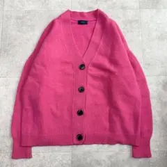 シップス ウールカシミヤ Vネック カーディガン ピンク ゆったり