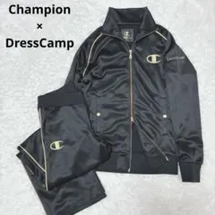 Champion ドレスキャンプ ジャージ 上下 セットアップ S 黒金
