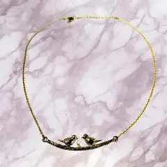 【極美品】AGATHA パリ ネックレス アガタ 小鳥モチーフ 大ぶり 47cmのサムネイル
