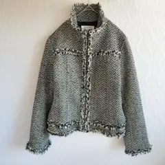 ✨グラシア✨GLACIERツィードジャケット【M】フォーマルブラック ジャケット