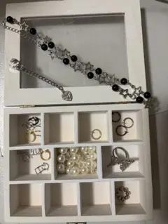 ネックレス イヤリング アクセサリー収納ボックス パールピン ブレスレット 指輪