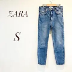 【美品】ZARA デニムパンツ　ライトブルー　ストレッチ有り　S
