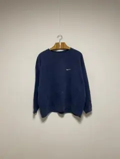 90s USA製 NIKE スモールスウォッシュ 刺繍ロゴ刺繍 スウェット