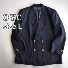 美品 OYC 春夏 金ボタン ダブル テーラードジャケット 紺ブレ L 日本製