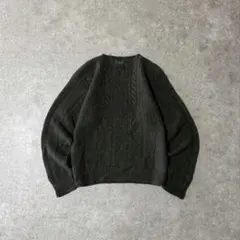 90s J.CREW ウールニット セーター 巨人タグ ケーブル編み Lサイズ