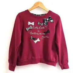 【美品】Mezzo Piano トレーナー 裏起毛 リボン 140㌢