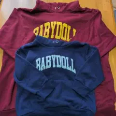 BABYDOLL トレーナー 100cm バーガンディ ネイビー