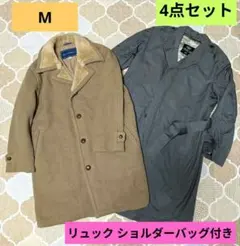 ２枚セット メンズ ヴィンテージコート トレンチコート ウール ボアコートのサムネイル